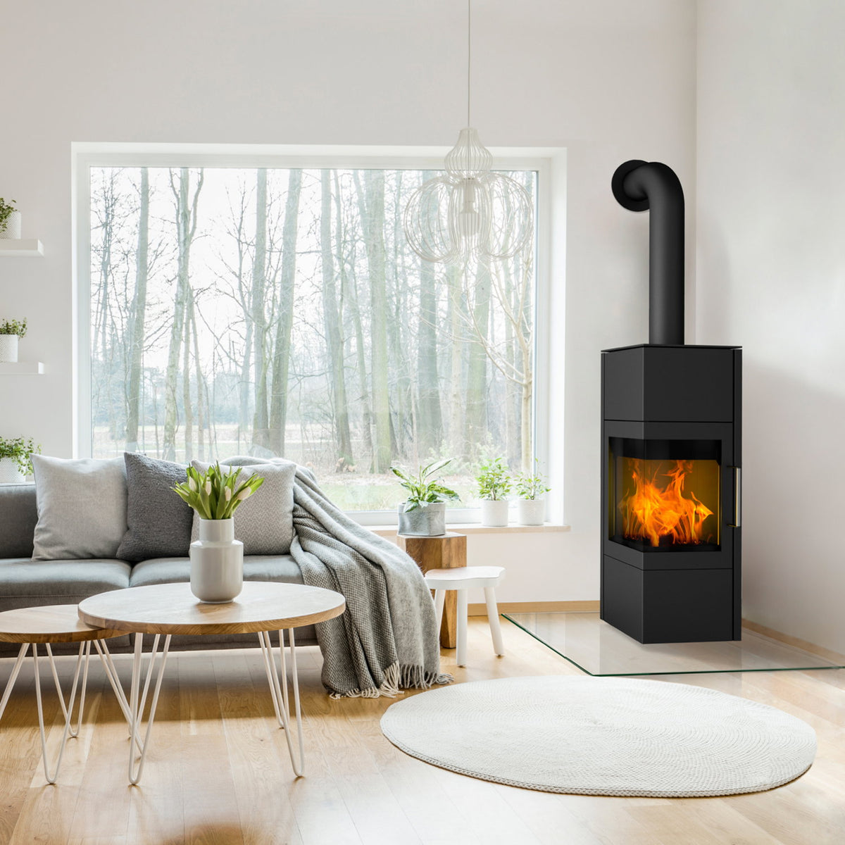 Poêle à bois Cheminée Royale K6490 acier noir 6,6 kW