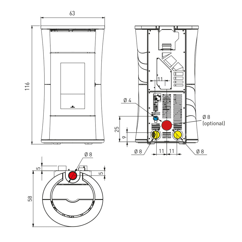 Poêle à granulés Edilkamin Cherie 11 EVO acier blanc mat — 11,4 kW