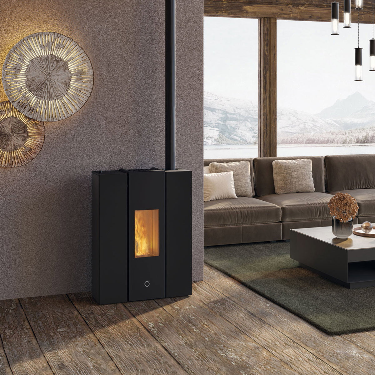 Poêle à granulés Edilkamin EK63 Gotha 70 Evo acier noir 6,7 kW