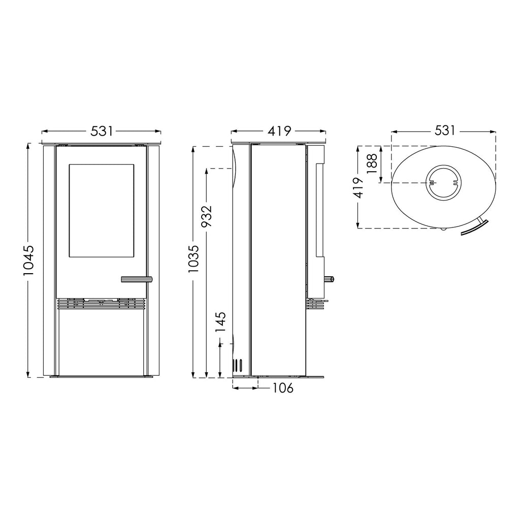 Poêle à bois TermaTech TT20R acier noir 5 kW