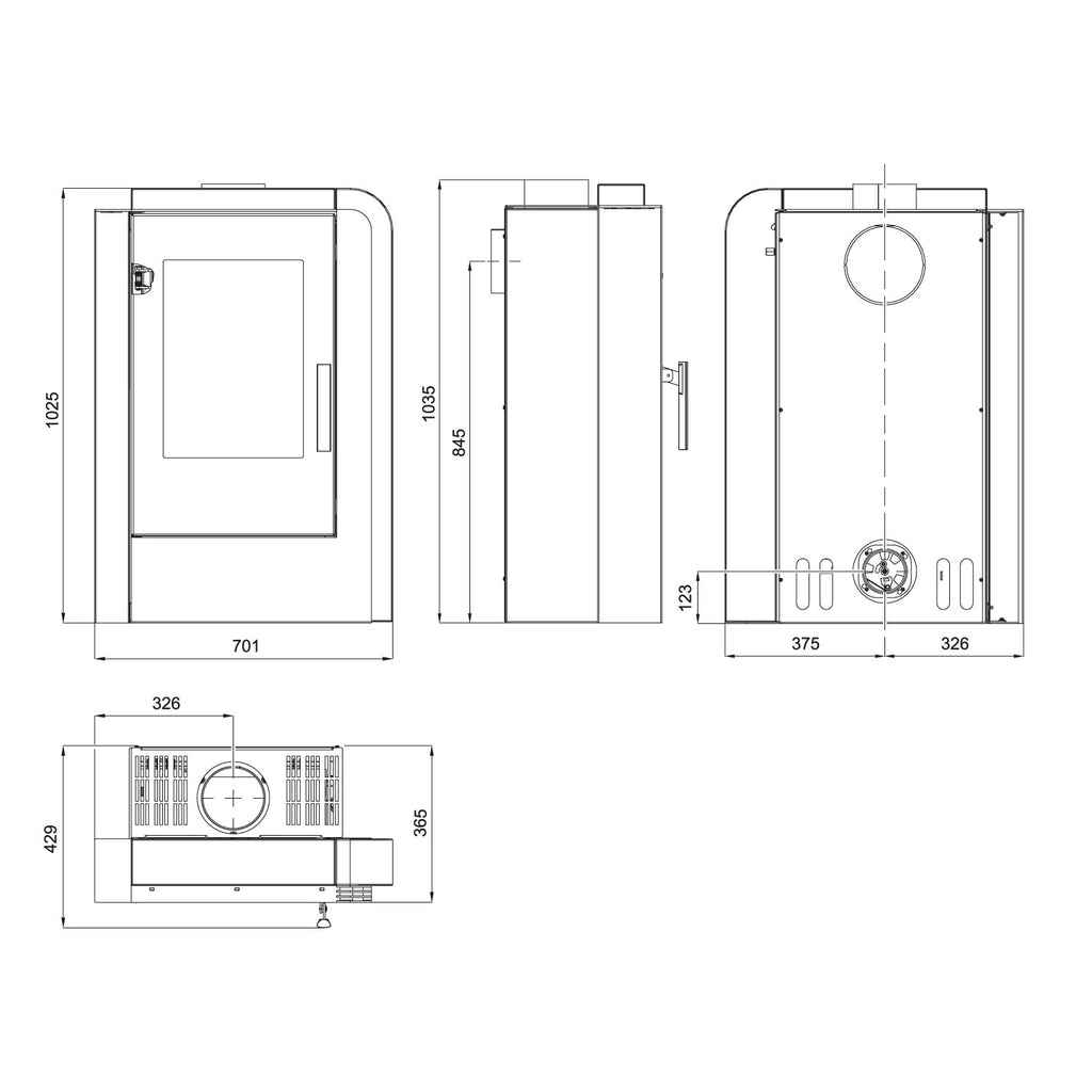 Poêle à bois Haas+Sohn Aruba easy noir Woodstone 6 kW