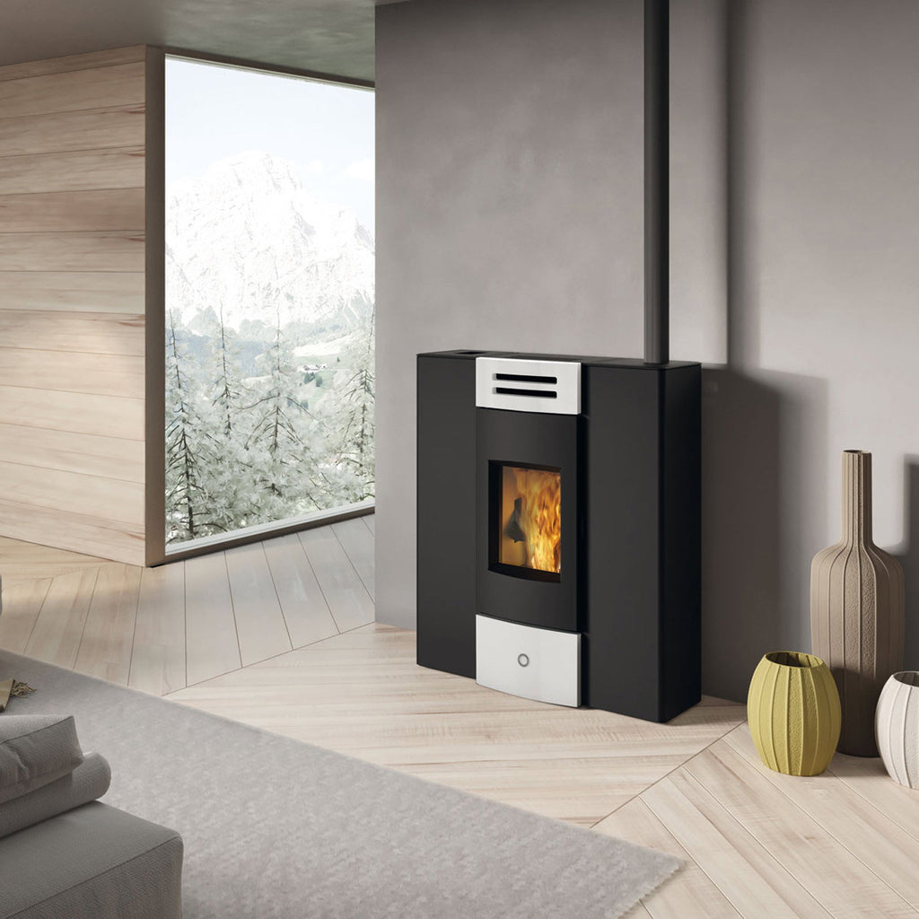 Poêle à granulés Edilkamin EK63 Dub 100++ céramique blanche 10,1 kW