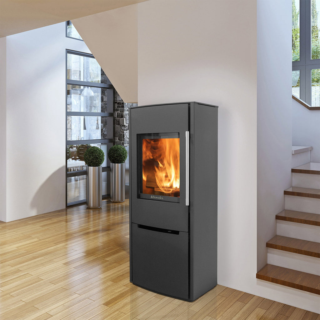 Wamsler Pylon 1G – Poêle à bois en acier noir 6,2 kW