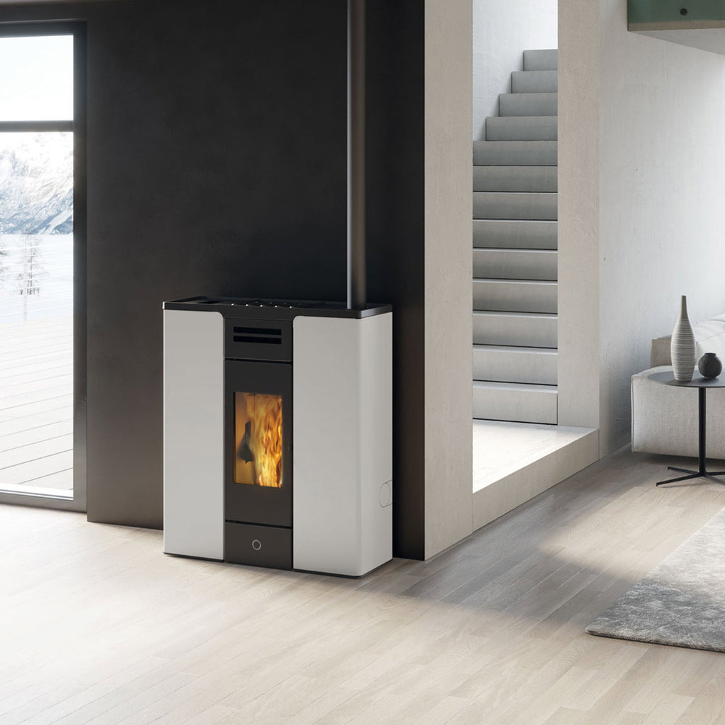 Poêle à granulés Edilkamin EK63 Entity 90+ Evo acier blanc 8,7 kW