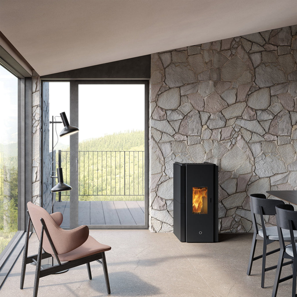 Poêle à granulés Edilkamin EK63 Zone 80 Evo acier noir 7,6 kW