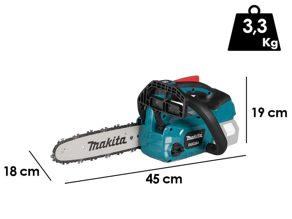 Makita DUC254 – Tronçonneuse à batterie 18 V LXT – Batterie 3 Ah – Guide 25 cm – photo 2