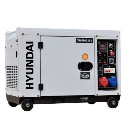 Vue latérale du groupe électrogène diesel insonorisé Hyundai HY-DHY8600SE