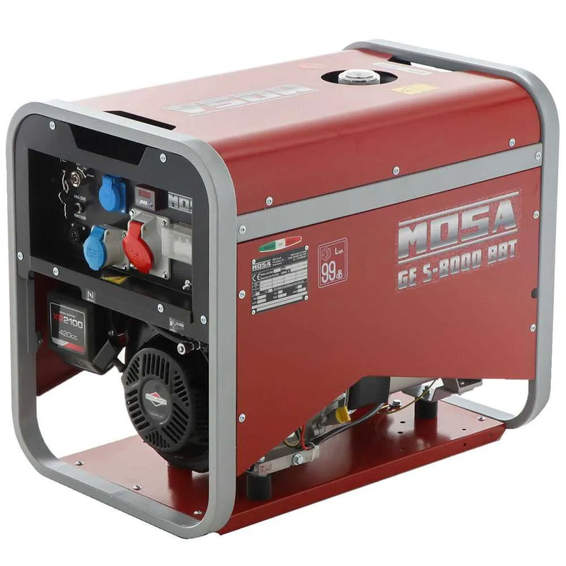 MOSA GE S-8000 BBT AVR EAS groupe électrogène essence rouge triphasé 6,4 kW