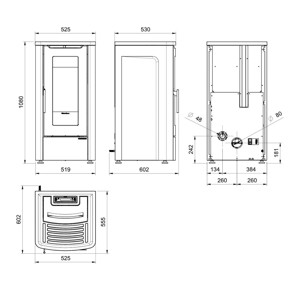 Extraflame Dahiana Plus VFS 16 – Poêle à granulés acier ivoire 10 kW