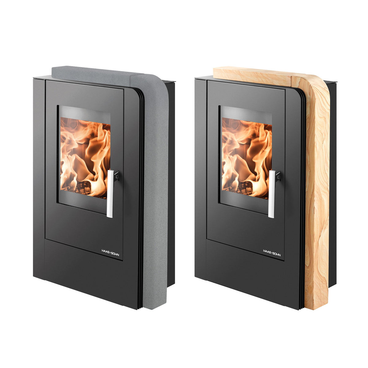 Poêle à bois Haas+Sohn Aruba easy noir Woodstone 6 kW