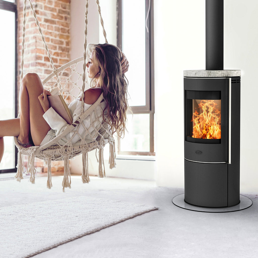 Poêle à bois Fireplace Elite Toronto E6023 acier noir et stéatite 5,5 kW