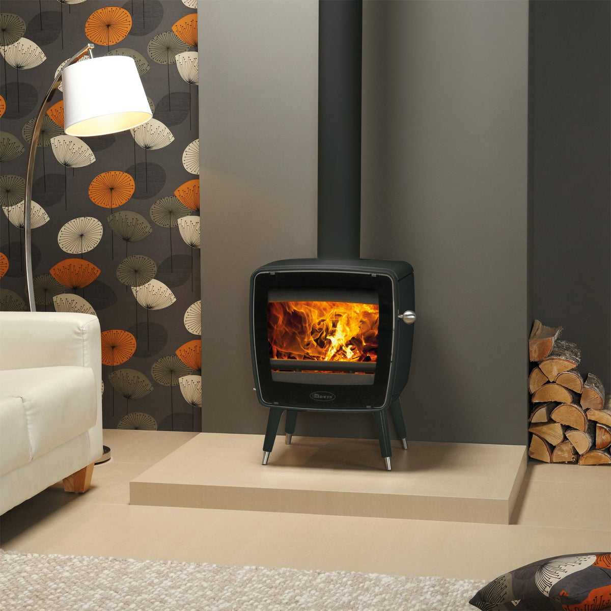 Poêle à bois Dovre Vintage 35 en fonte noire 7 kW