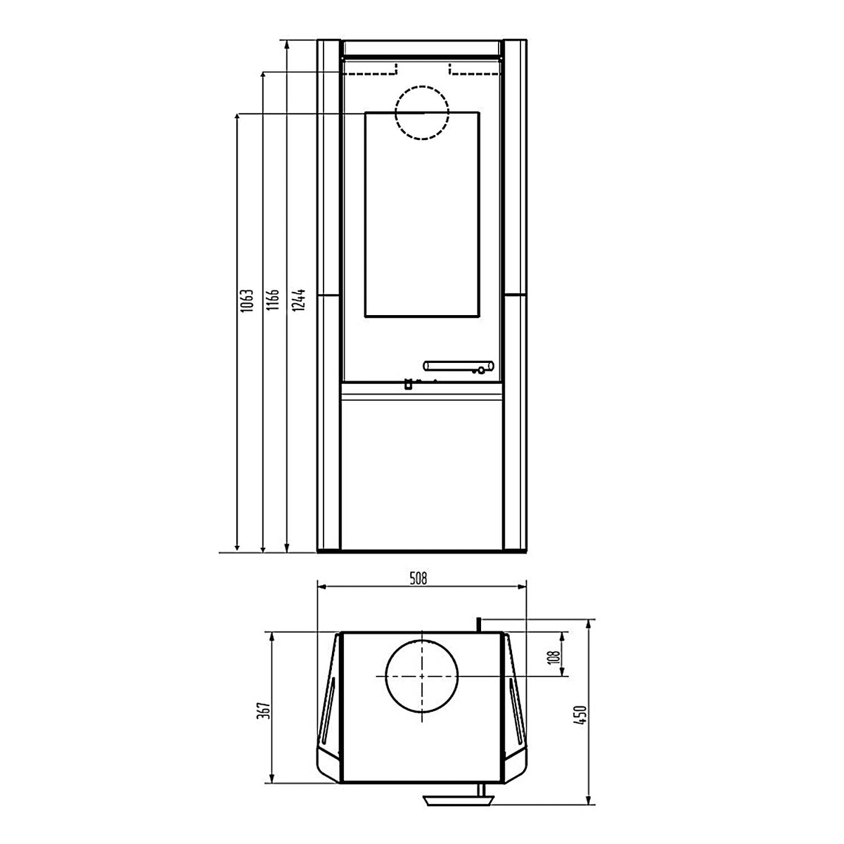 Wamsler Methis – Poêle à bois en acier noir et pierre ollaire 8 kW