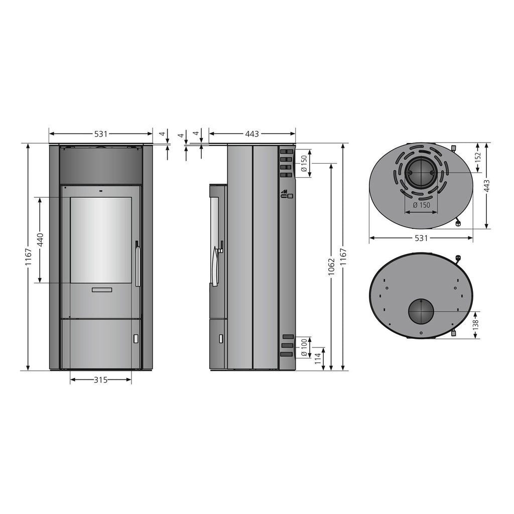 Oranier Polar 7 2.0 – Poêle à bois acier noir 6,5 kW
