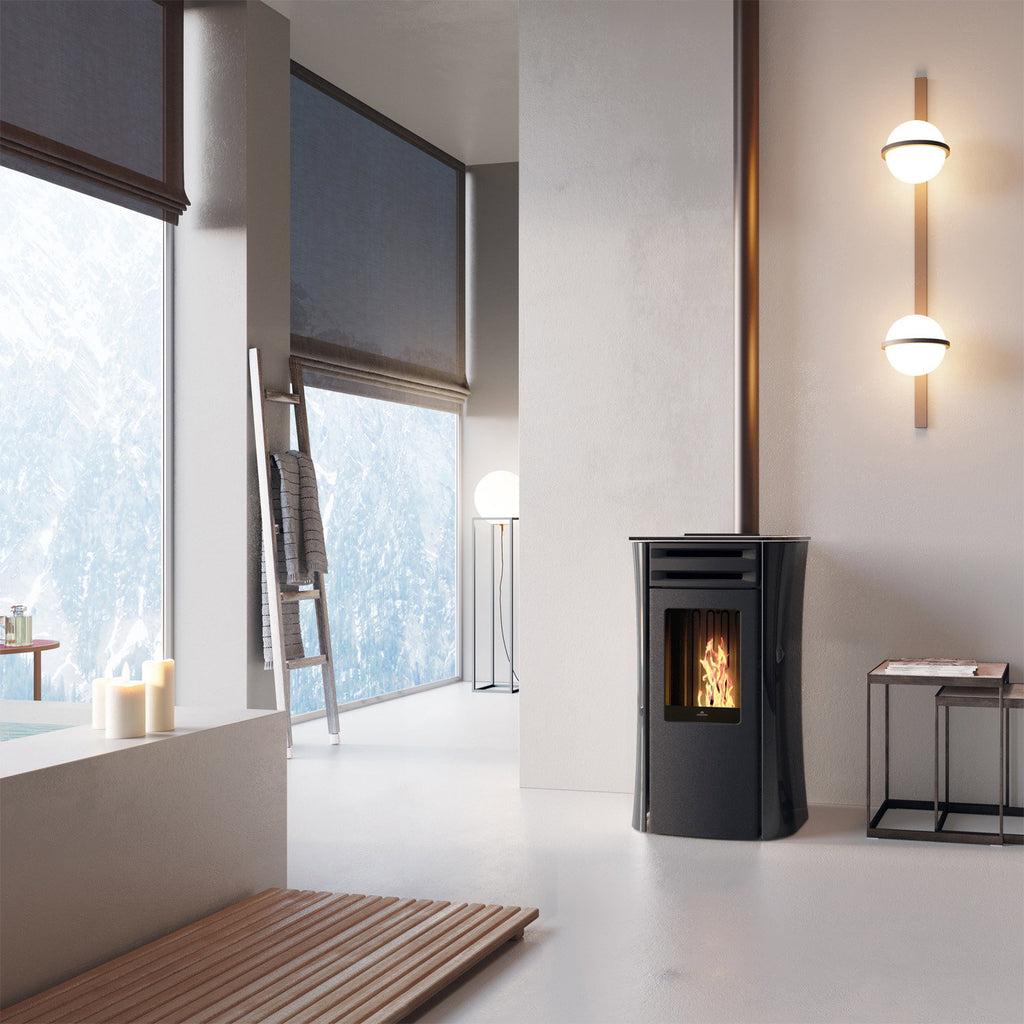 Poêle à granulés Edilkamin Dania 6 AT Top verre noir — 6 kW