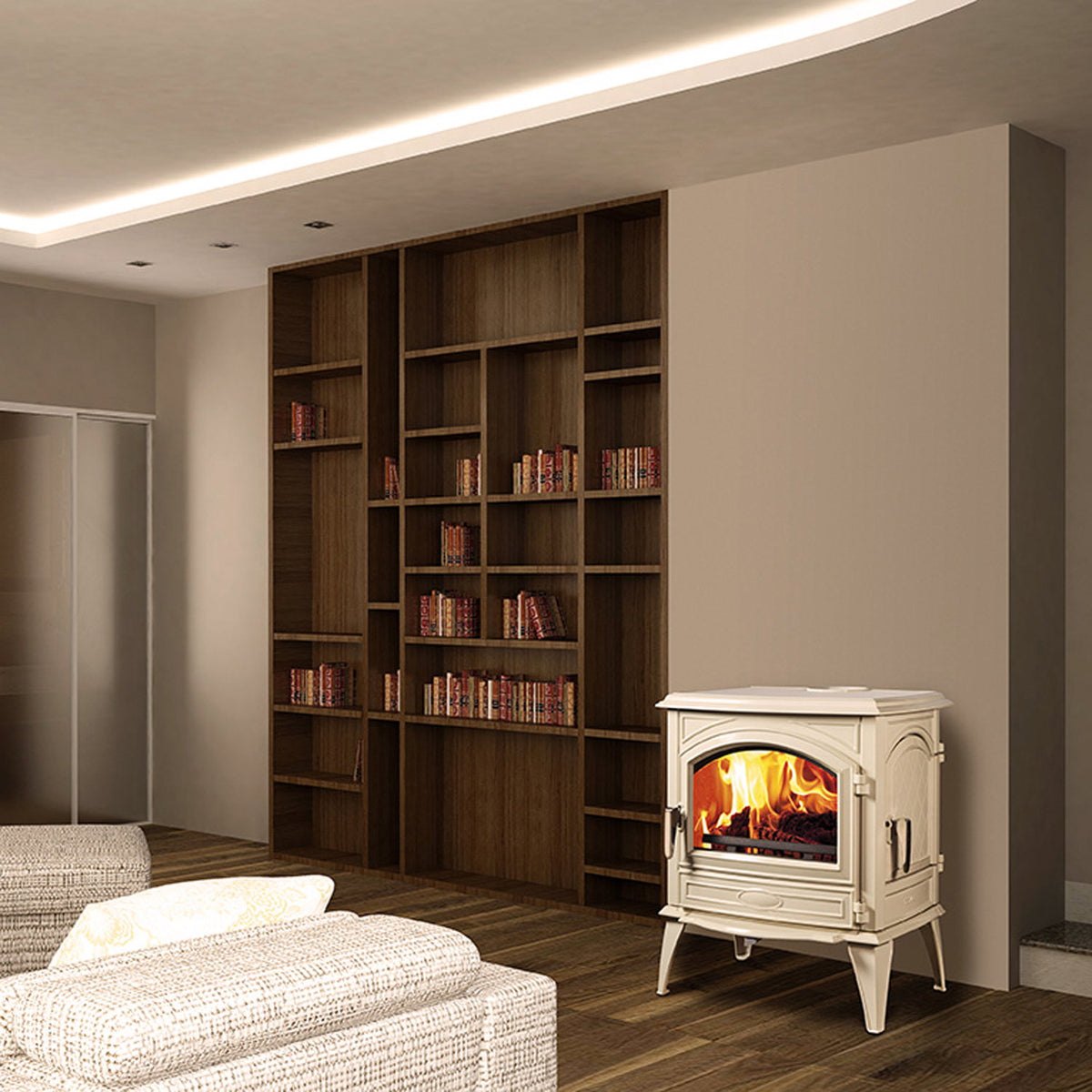 Poêle à bois Dovre 760 WD en fonte émaillée crème 11 kW