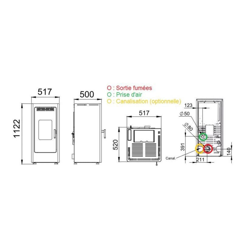 Pack poêle à granulés étanche FIREMATIC BR12 10,3 kW avec kit ventouse Dinak – image 6