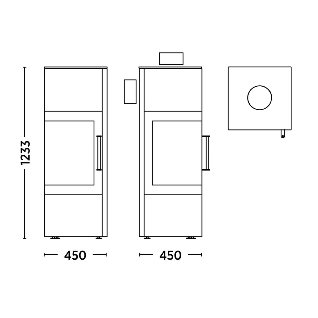 Poêle à bois Cheminée Royale K6490 acier noir 6,6 kW