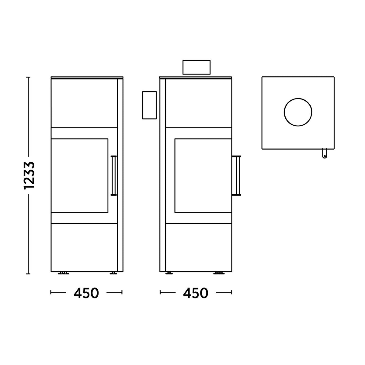 Poêle à bois Cheminée Royale K6490 acier noir 6,6 kW