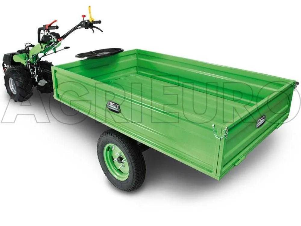 Remorque tractée 300 kg pour motoculteurs MGM, Ginko et Lampacrescia – freins à tambour