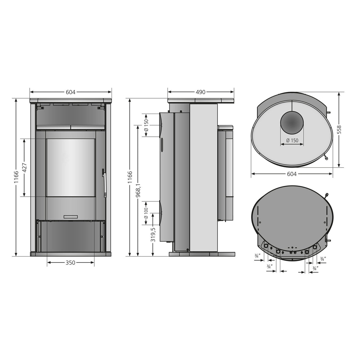 Schéma dimensionnel du Justus Island Aqua II
