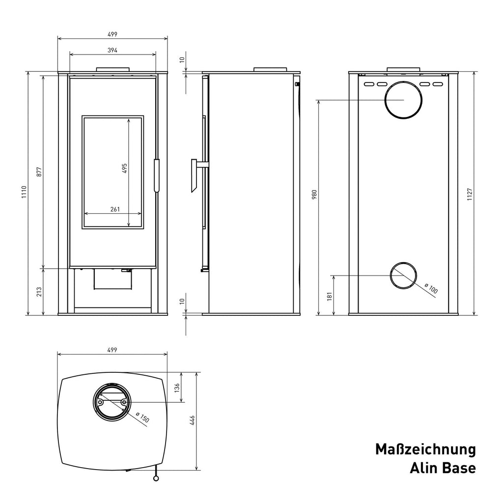 Schmitzker Alin Base S55030 – Poêle à bois acier noir 6,5 kW