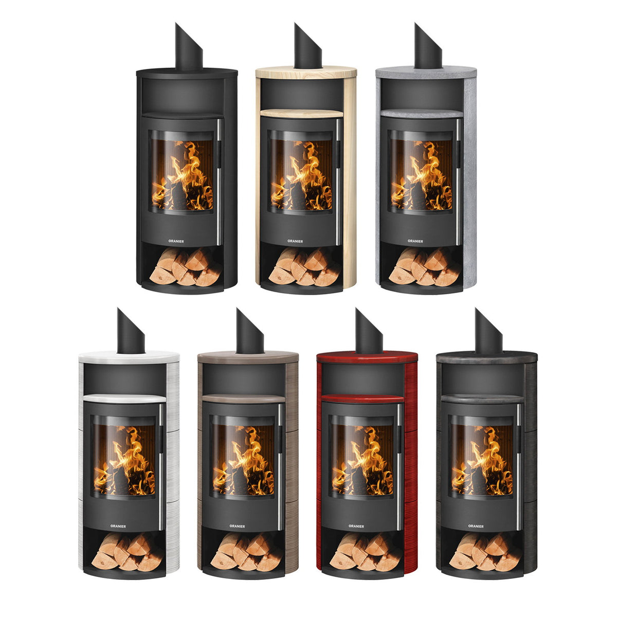 Oranier Polar Neo 6 – Poêle à bois acier noir et céramique rouge paprika 6,5 kW DIBt