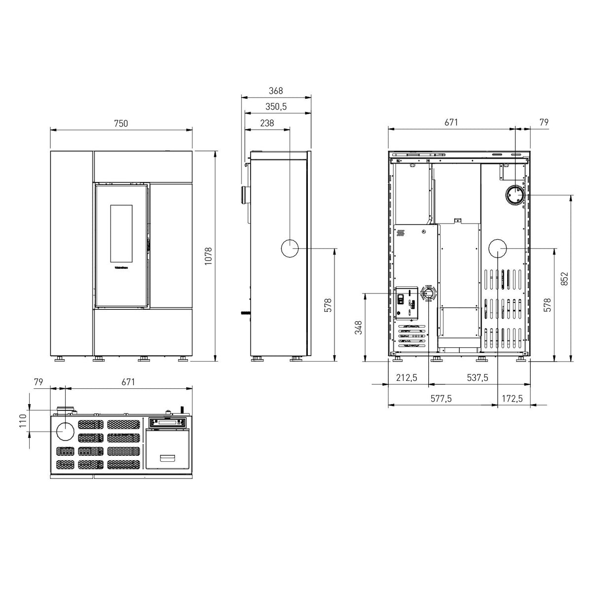 Poêle à granulés Extraflame Evolution Line Gabriella Plus 8 kW – Pierre naturelle