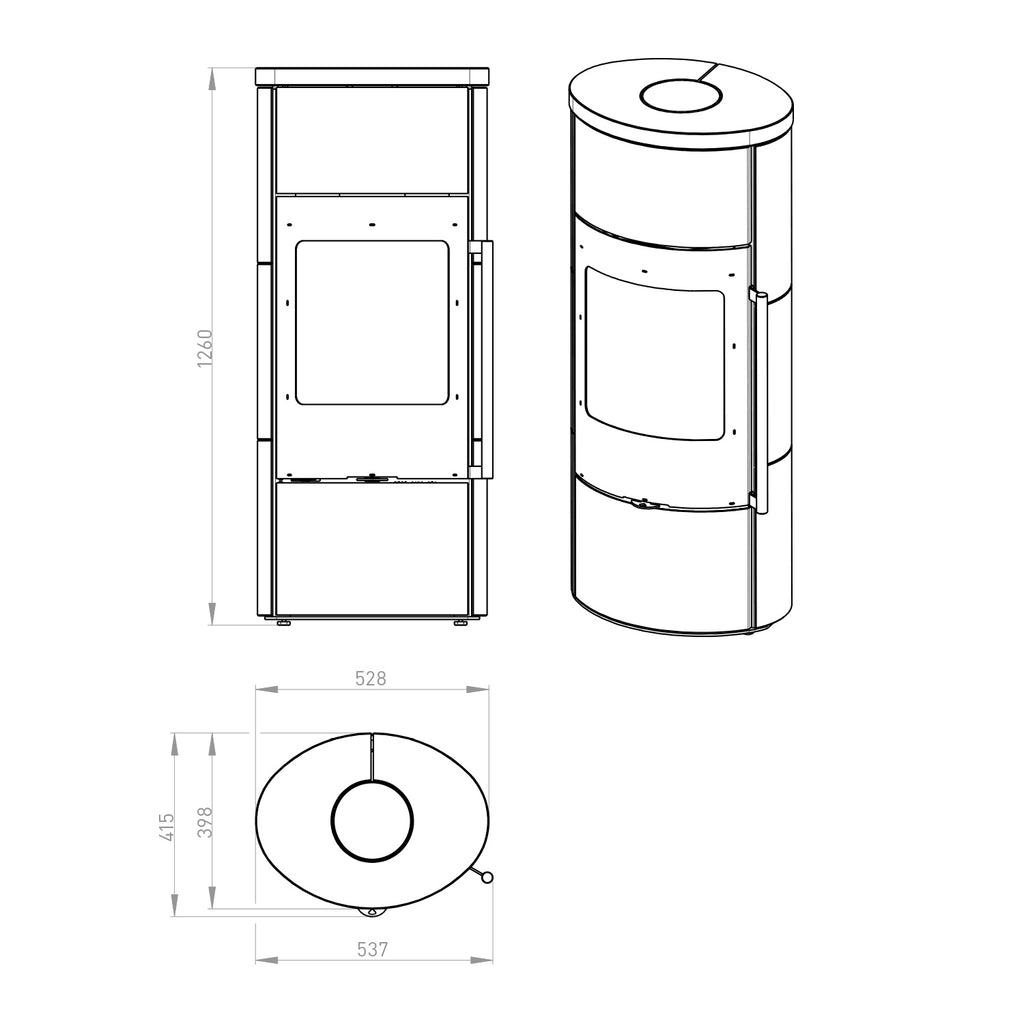 Poêle à bois Novaline Carino Plus ST acier noir et pierre ollaire 5,5 kW