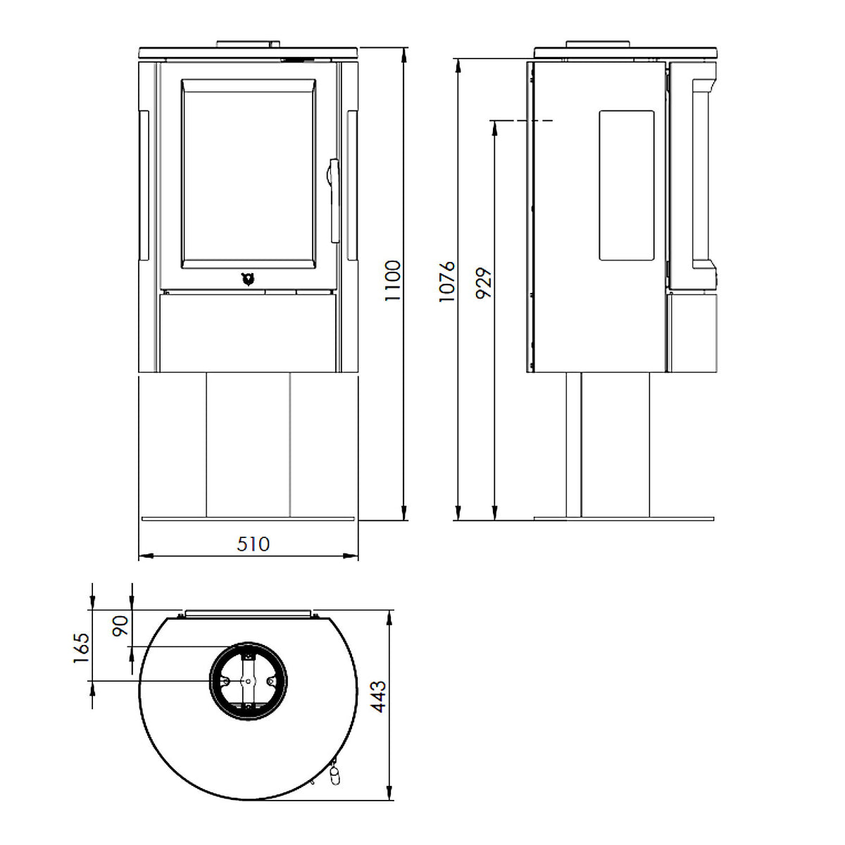 Poêle à bois Varde Ovne Nice Air acier noir 6,2 kW