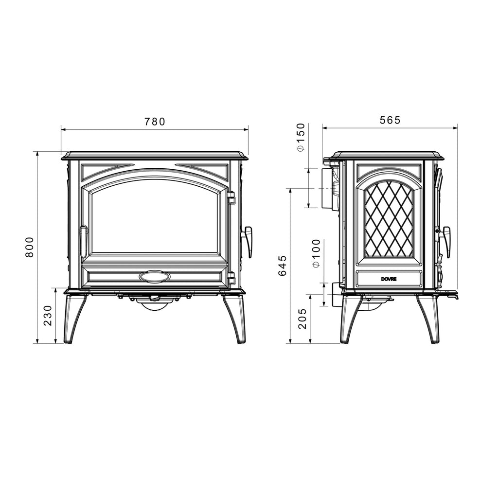 Poêle à bois Dovre 760 WD en fonte émaillée crème 11 kW