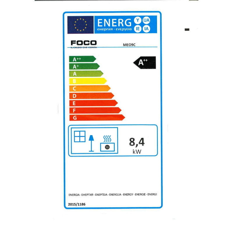 Étiquette énergétique du poêle à granulés FOCO MEO