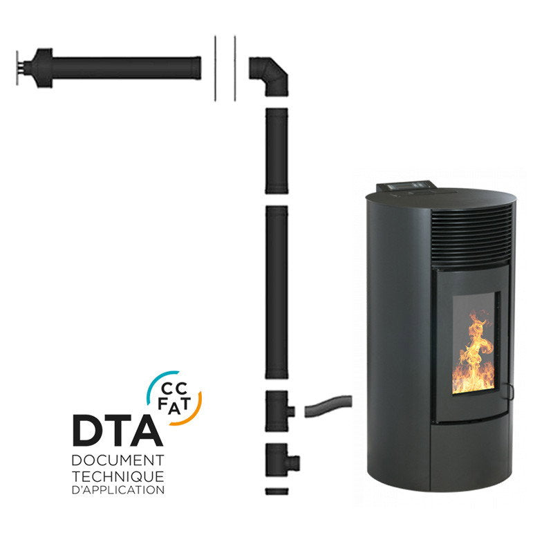 Pack poêle à granulés étanche ETNA Segreto Plus 12 kW avec kit conduit concentrique - image 7