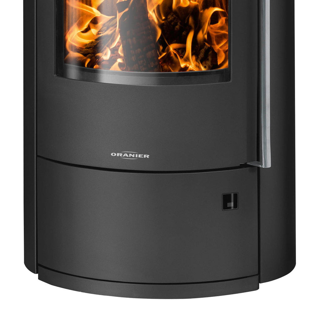 Oranier Polar Neo 6 – Poêle à bois acier noir et pierre de sable 6,5 kW DIBt
