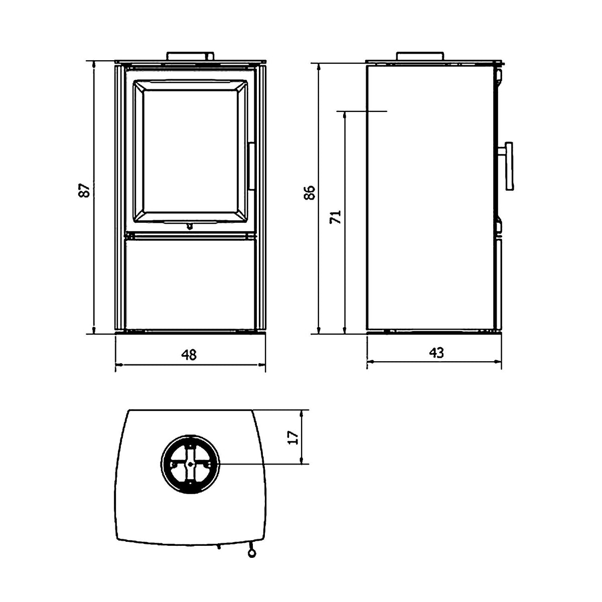 Varde Aura 3 – Poêle à bois acier noir 5 kW