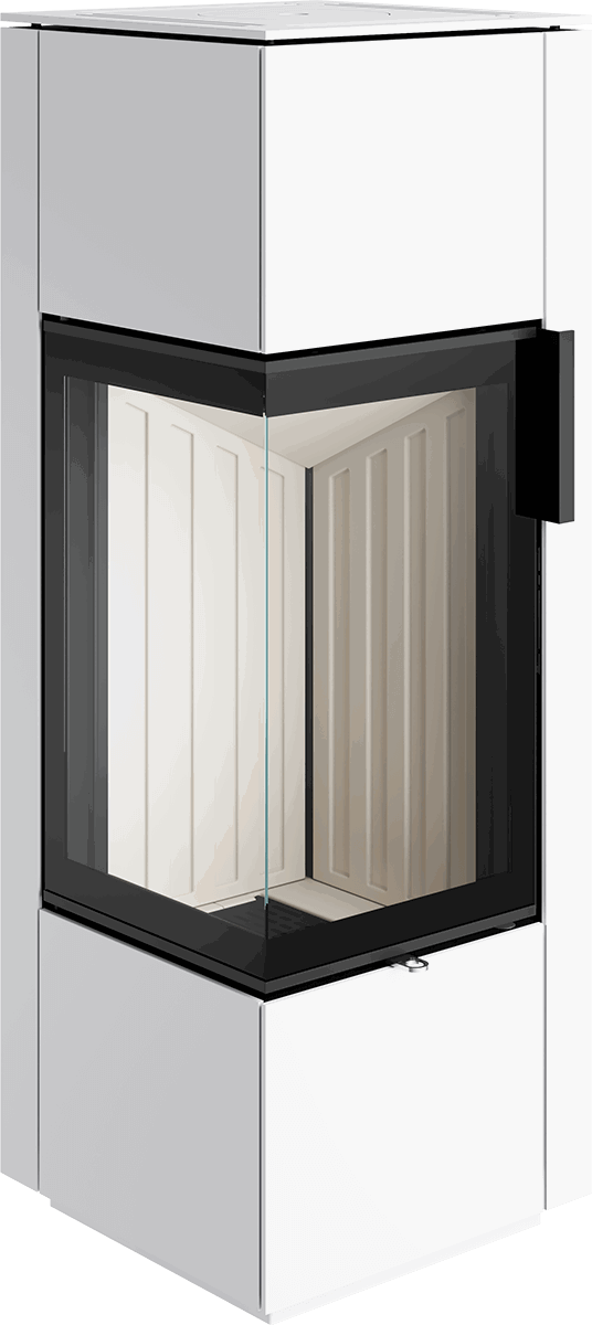 Poêle à bois Spartherm Piko S Steel 7,7 kW avec vitre en L