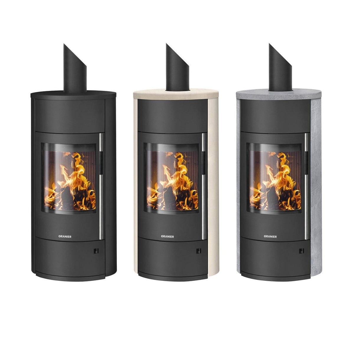 Oranier Polar Neo Vantage W+ – Poêle à bois acier noir et pierre calcaire crème 6,5 kW