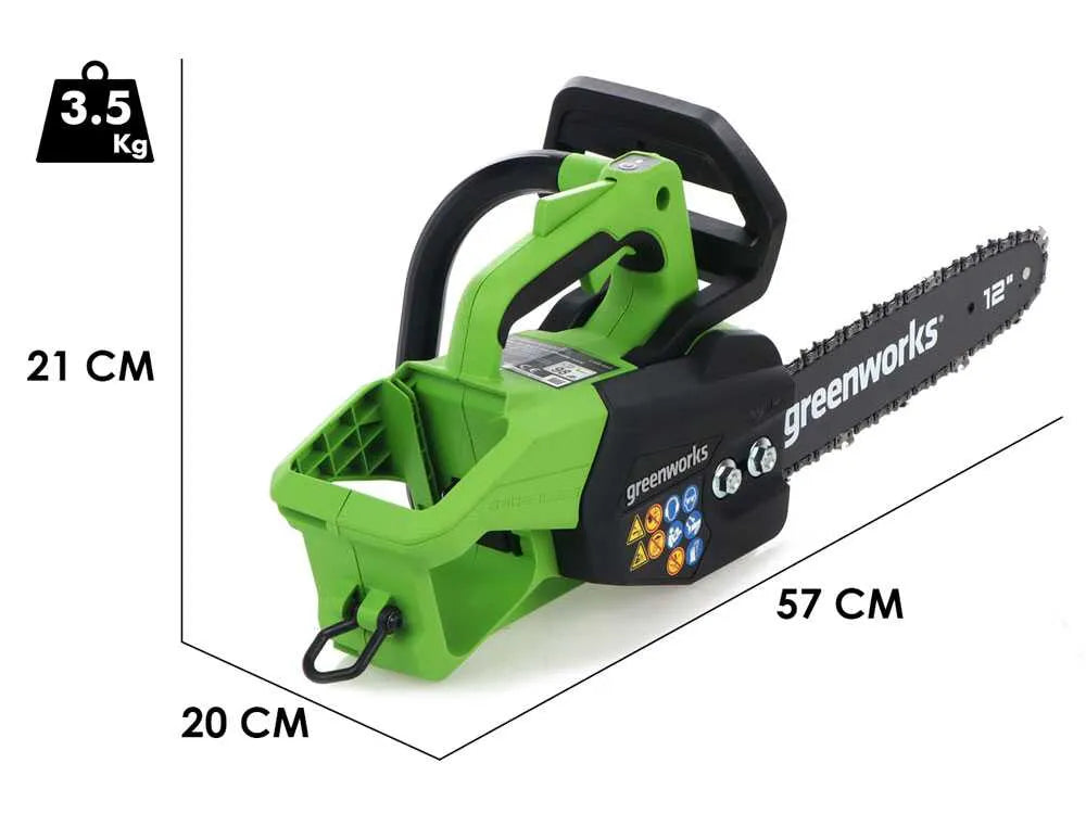 Greenworks GD48TCS – Tronçonneuse à batterie 48 V – Batterie 2 Ah – Guide 30 cm – photo 3
