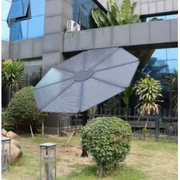 Parasol solaire pliable de 1 000 W avec panneaux flexibles et éclairage LED intégré