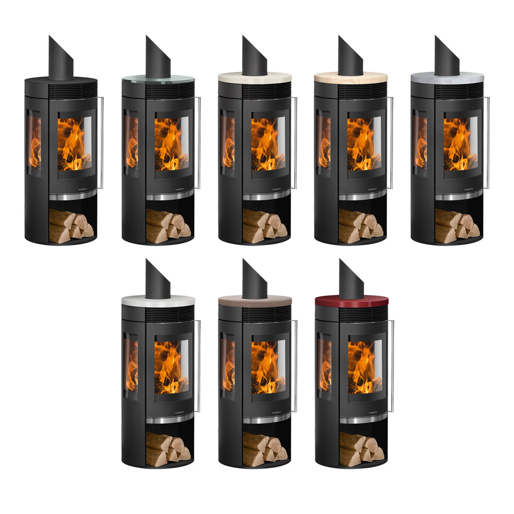 Oranier Rota TRE 2.0 – Poêle à bois acier noir et plaque en stéatite 5,5 kW