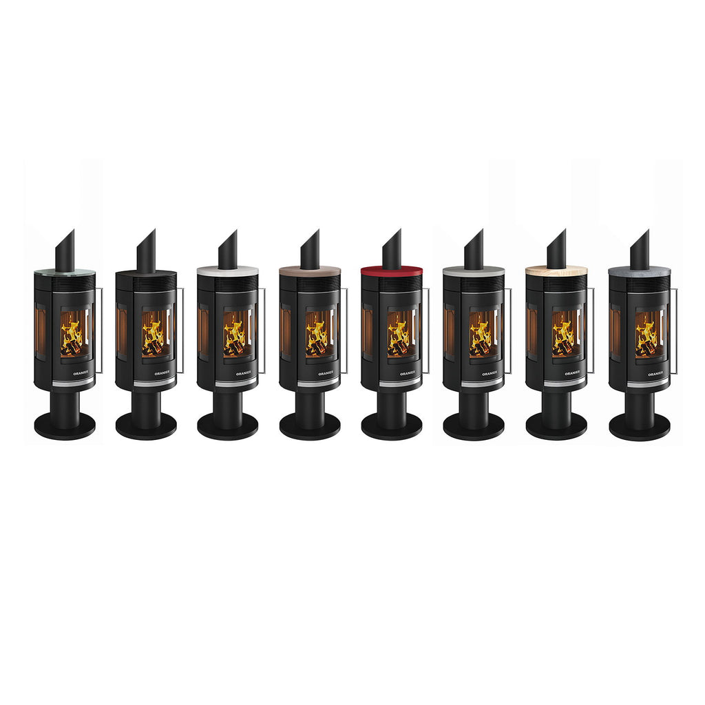 Oranier Rota Twist – Poêle à bois acier noir et céramique Grappa, 5,5 kW