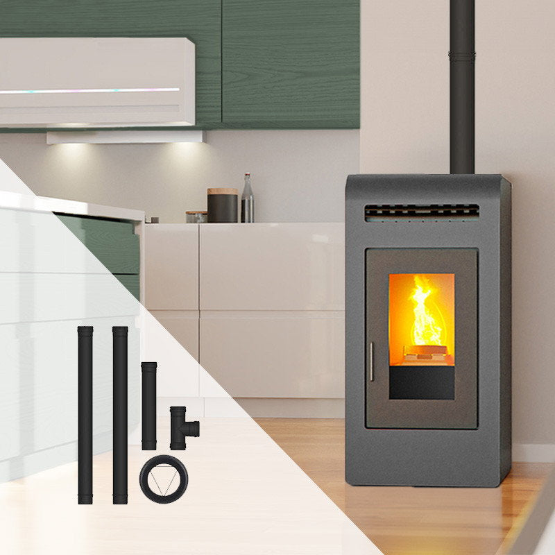 Pack poêle à granulés ETNA Luxe Cayenne 16 kW avec kit de raccordement arrière 80 mm