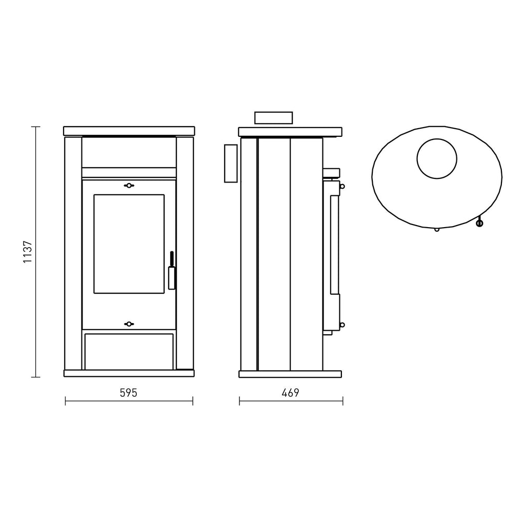 Poêle à bois Fireplace Alicante K1266 acier noir pierre de sable 8,3 kW