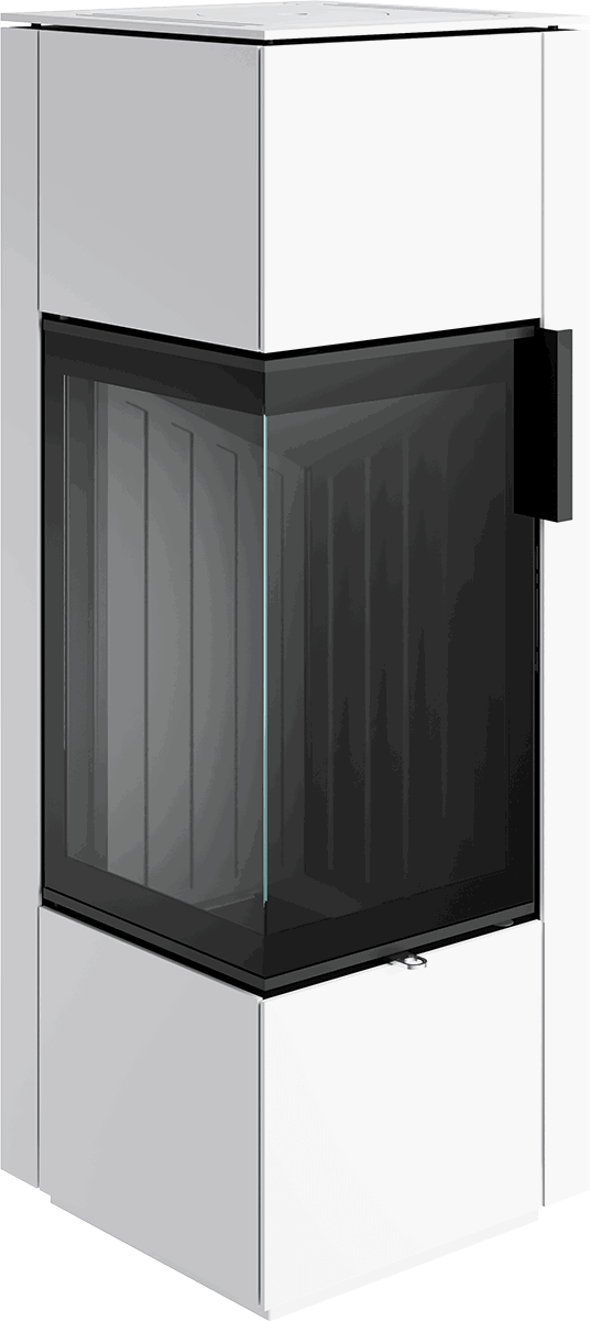 Poêle à bois Spartherm Piko S Steel 7,7 kW avec vitre en L