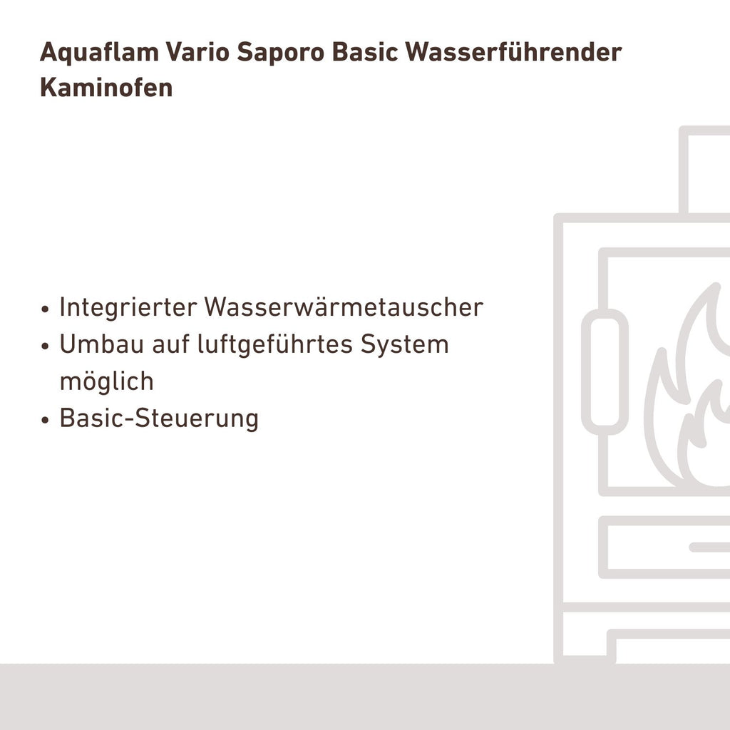 Poêle à bois hydraulique Aquaflam Vario Saporo Basic Gris 11/7 kW HSF34-089 - image 8