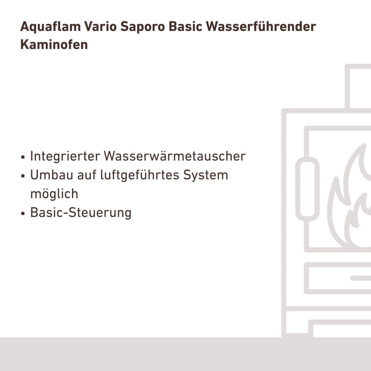 Poêle à bois hydraulique Aquaflam Vario Saporo Basic Gris 11/7 kW HSF34-089 - image 8