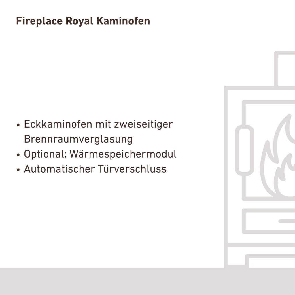 Poêle à bois Cheminée Royale K6490 acier noir 6,6 kW