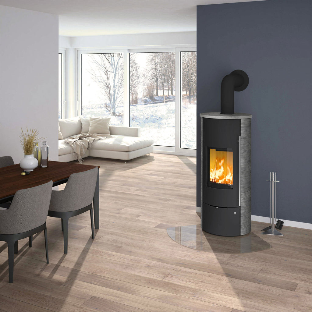 Olsberg Tolima Aqua II Compact – poêle à bois avec circulation d’eau, acier noir et céramique Curlo 10 kW – image 8