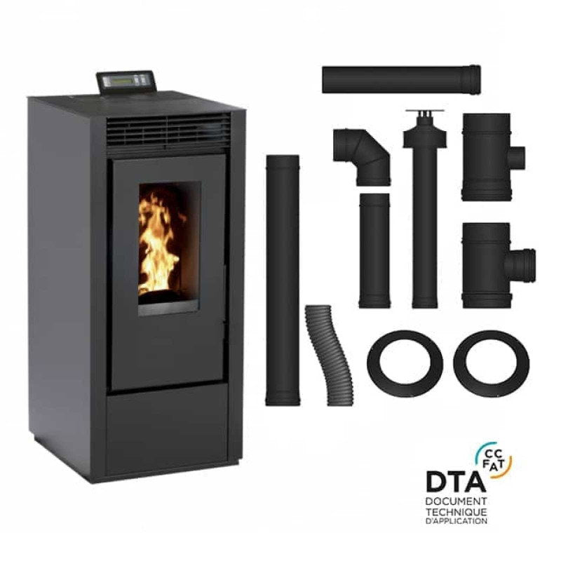 Pack poêle à granulés étanche ETNA Vittoria Plus 14 kW avec kit concentrique sortie arrière - image 8