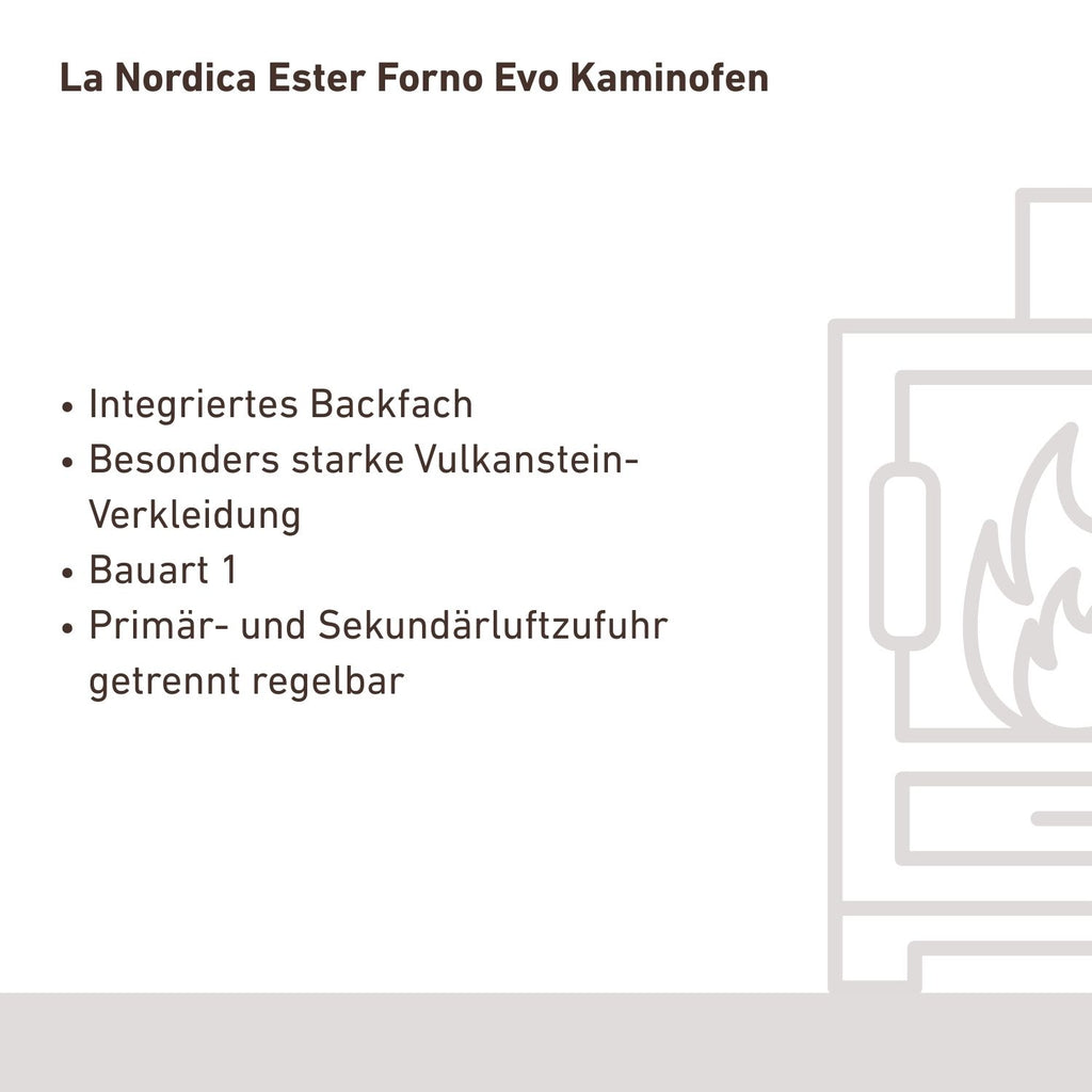 Poêle à bois La Nordica Ester Forno Evo Vulcano avec four 8 kW